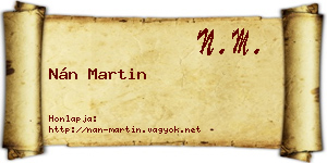 Nán Martin névjegykártya