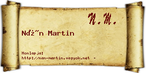 Nán Martin névjegykártya