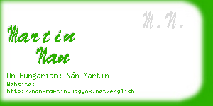 martin nan business card